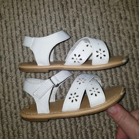 2/$6 Girls' white summer sandals - Picture 2 of 6